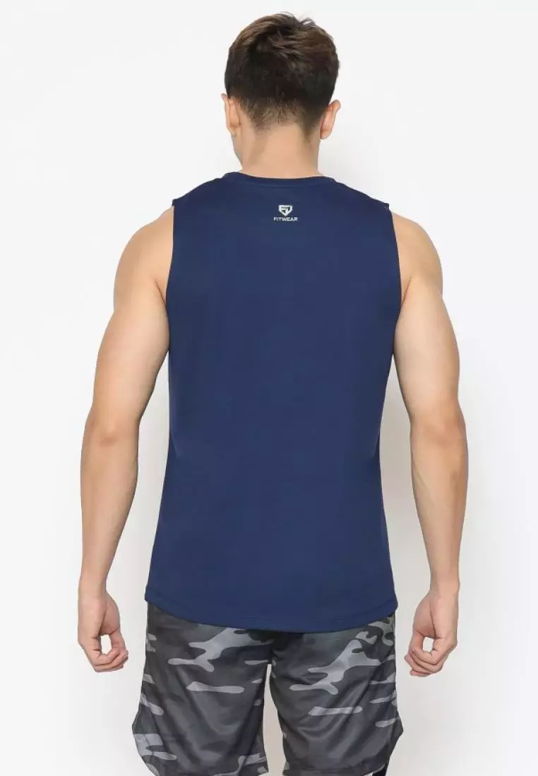 Fitwear - Muscle Tee Olahraga PRIA ADAM DRYFIT - NAVY