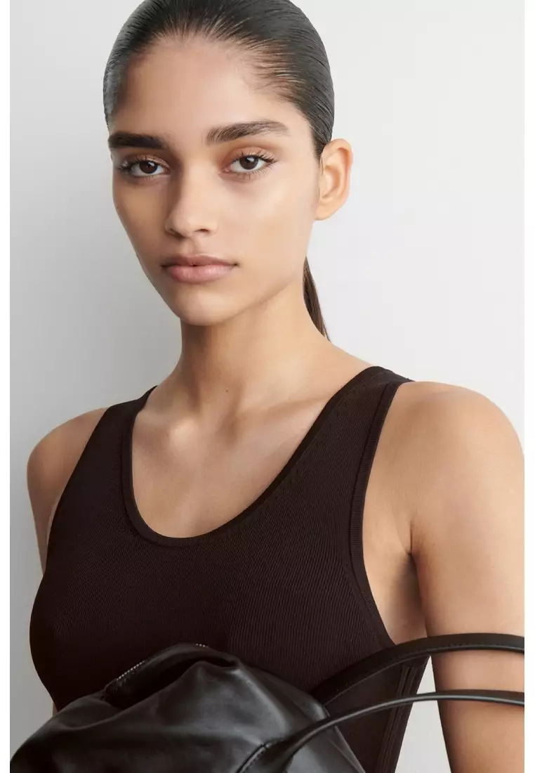 KNITTED SCOOP-NECK TANK TOP