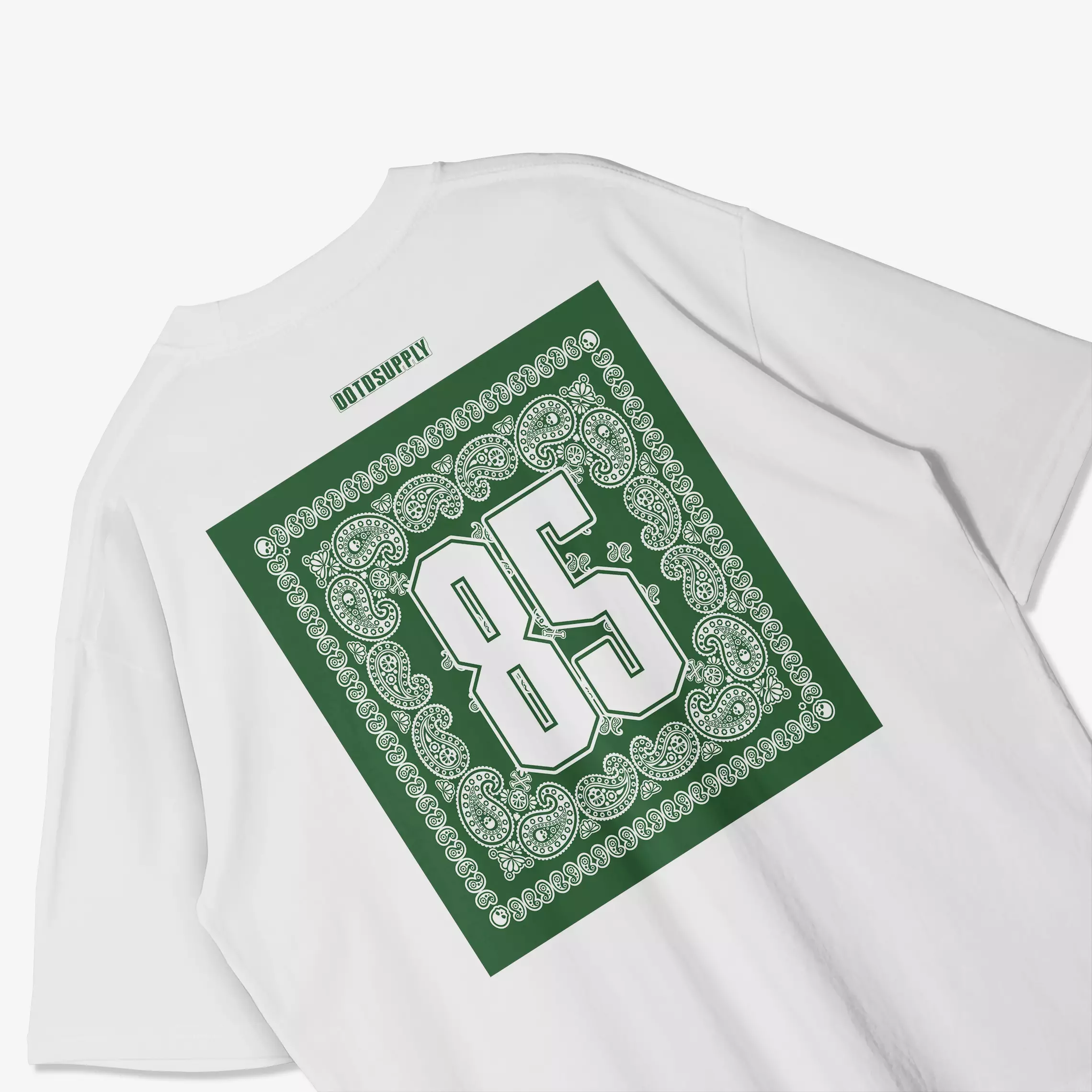 OOTDSUPPLY Oversized Tshirt Green Paisley White & Black l Kaos Oversize Pria dan Wanita OVZ144