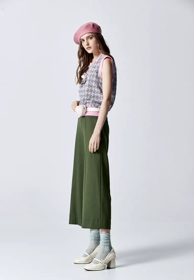 Basic Green Wide Leg Pants