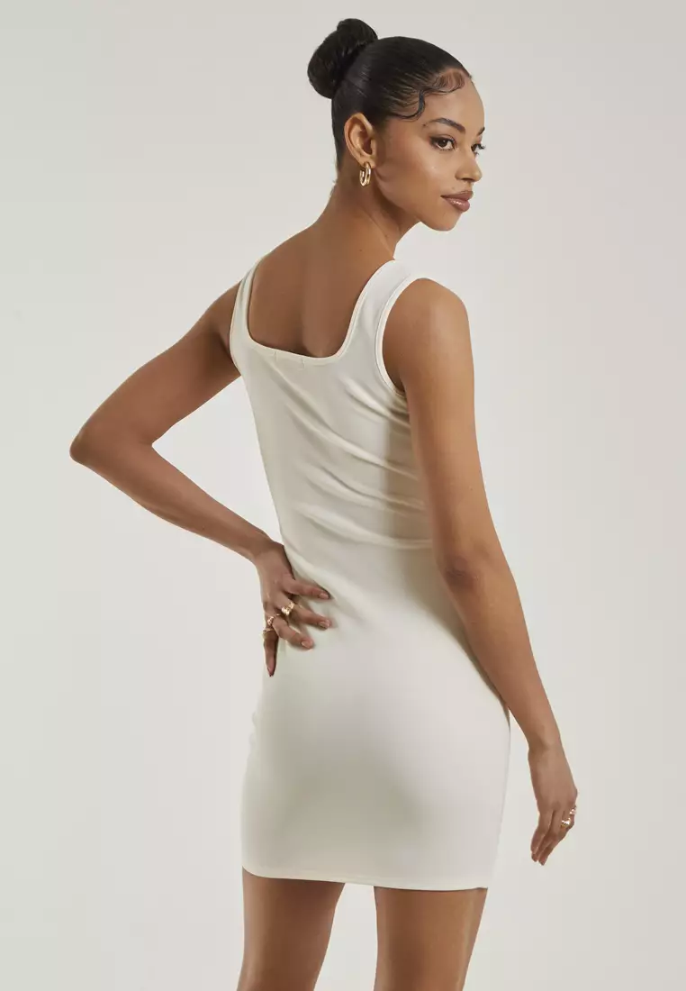 Pink Vanilla Ivory Bandage Corset Mini Dress