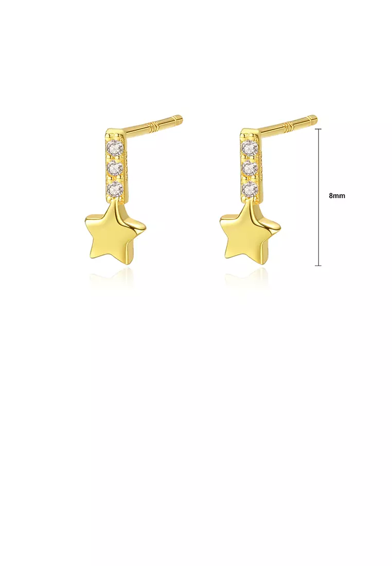 Real gold star best sale earrings