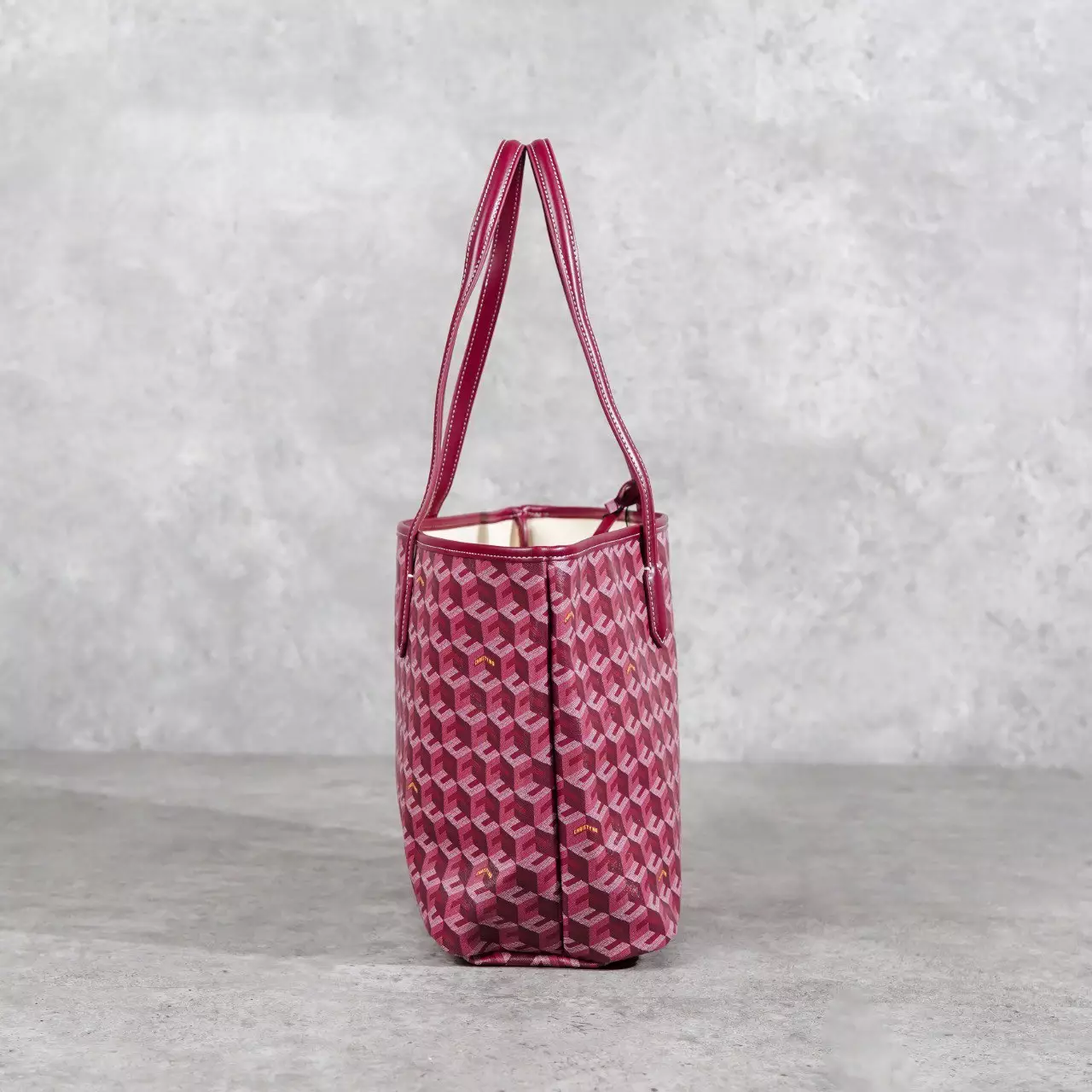 Tas CHRISTY NG RUSSO MONOGRAM PATTERN BURGUNDY TOTE BAG MEDIUM 100% ORIGINAL