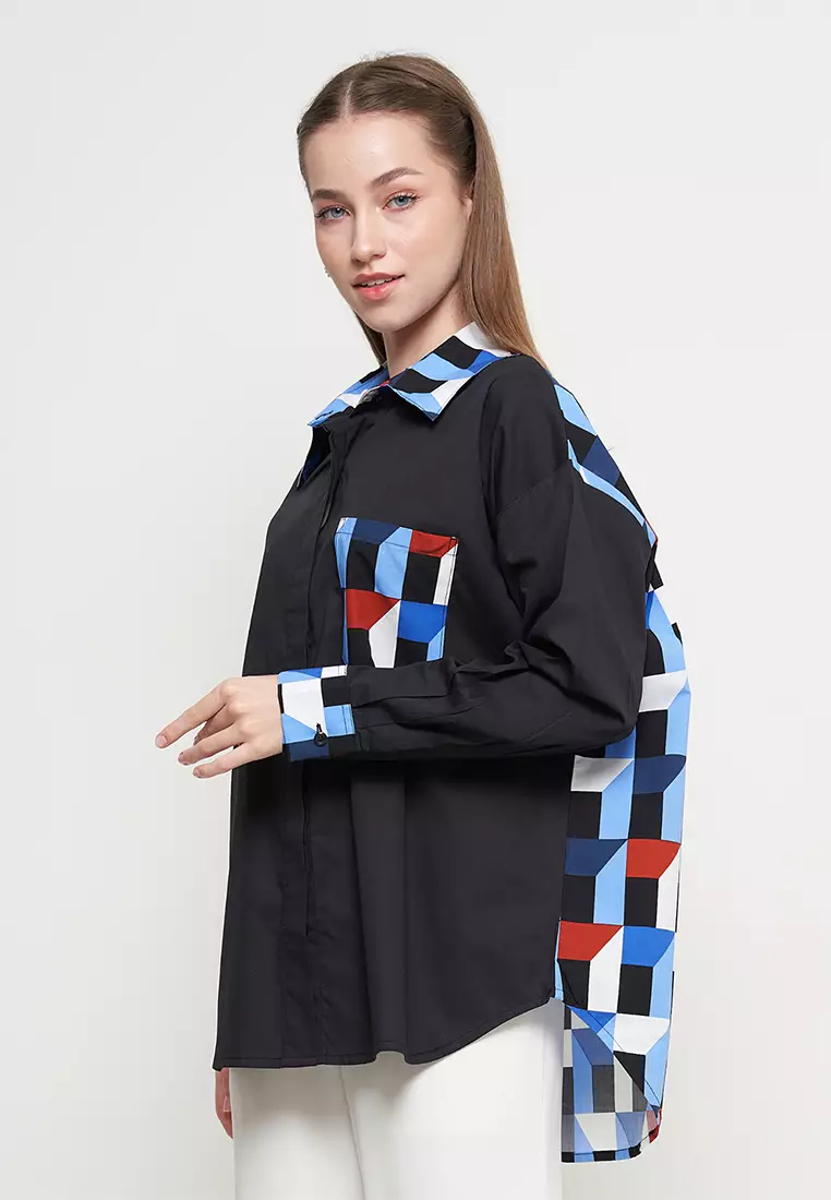 KLA - Kemeja Casual Wanita Poppy Black
