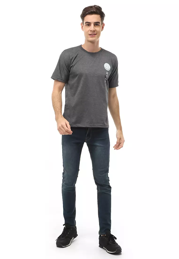 Jack T-Shirt Atasan Kasual Kaos Pria Lengan Pendek SImple Design Material Cotton ORIGINAL - Dark Grey