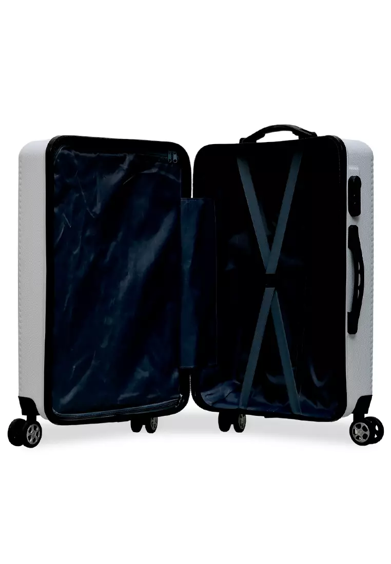 Isvara Tas Koper Hardcase One Set Unisex Large Compartment Suitcase Code Lock System Material ABS+PVC Coated ORIGINAL - White
