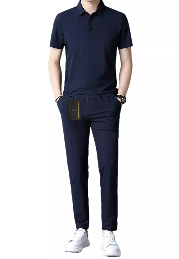 HAPPY FRIDAYS Ice Silk Business Polo Shirt Set LB2318
