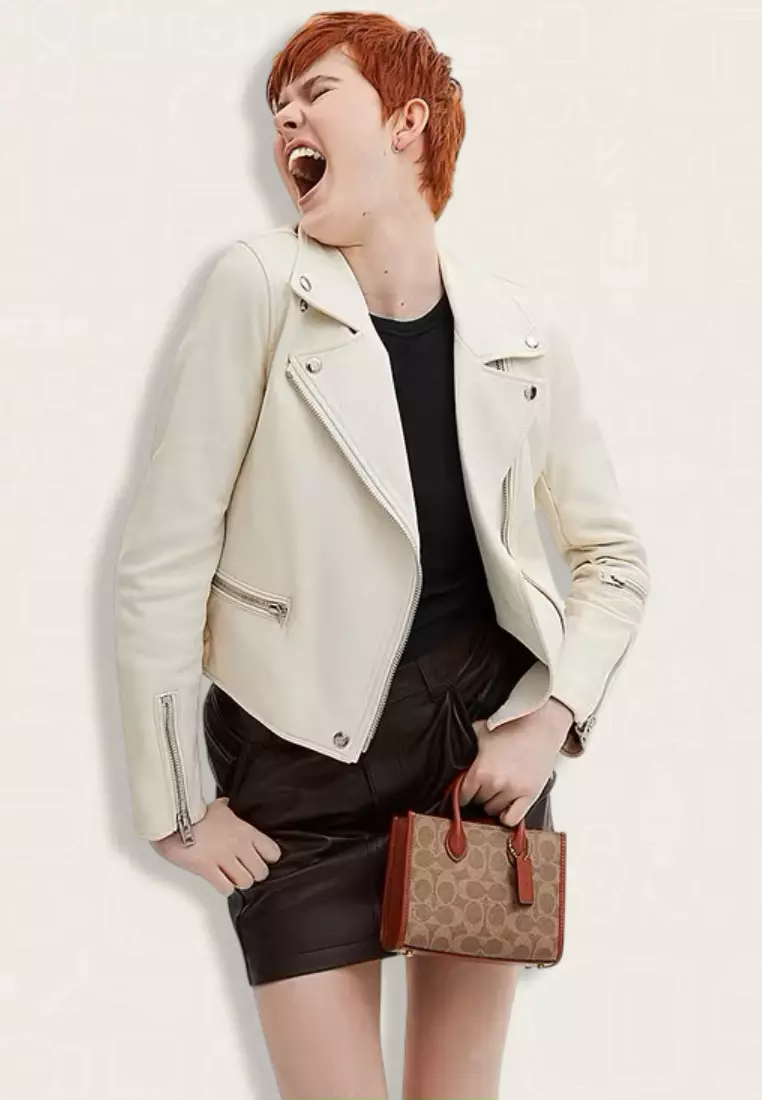 Coach Ace Tote Bag 17 In Signature Canvas Tan Rust