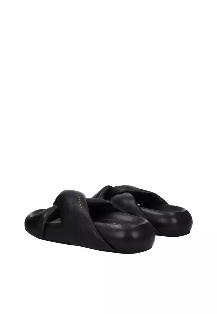 Buy Marni Leather Mid Heel Open Toe Clogs Sandals 2025