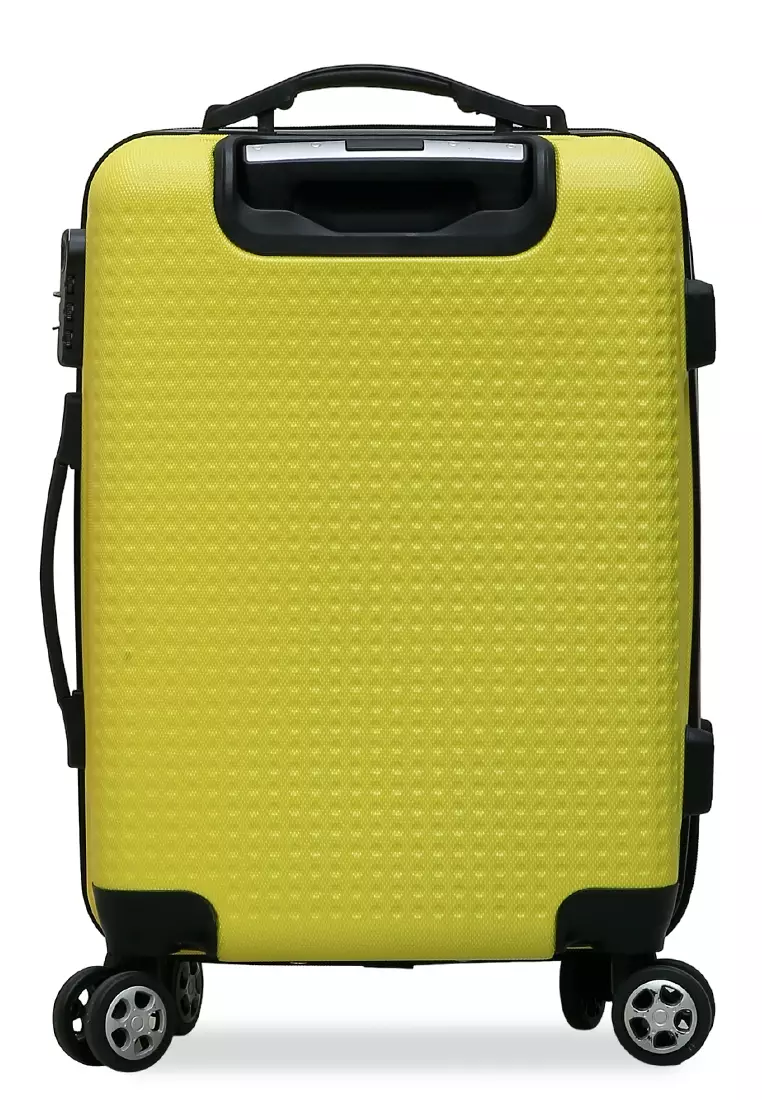 Carlton Koper Hardcase Unisex Size 20 Inch Dual Tone Color Large Compartment Suitcase Code Lock System Material ABS+PVC Coated ORIGINAL - Mint Yellow