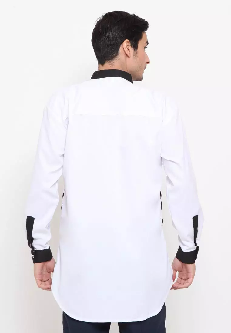 Zayidan Baju Koko Gamis Muslim Pria Ghafar - Putih