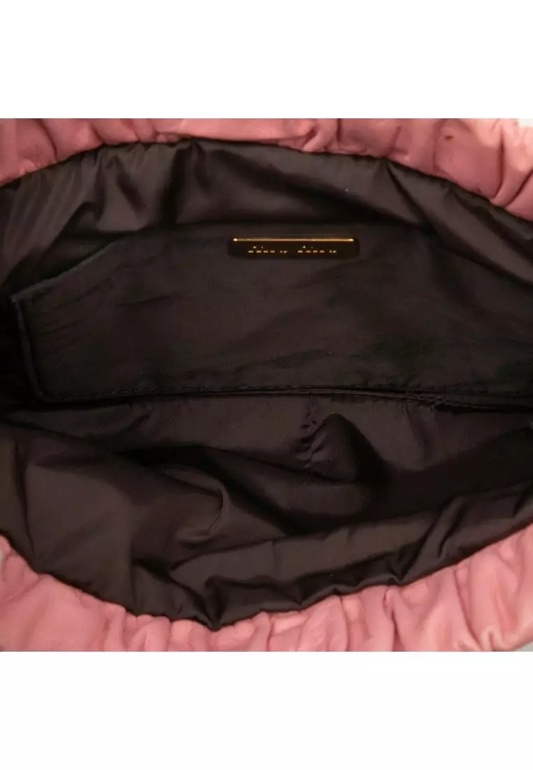 Pre-Loved Miu Miu Lambskin Flower Applique Clutch With Strap