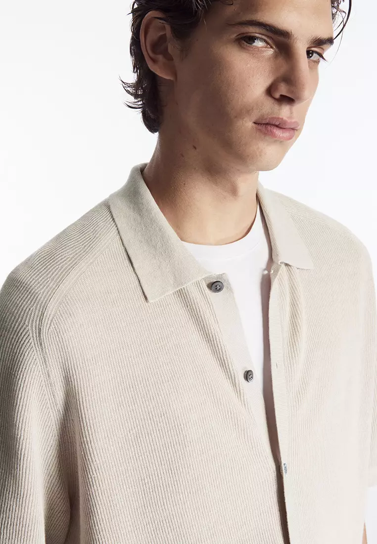 COS Ribbed-Knit Linen Shirt 2024, Buy COS Online
