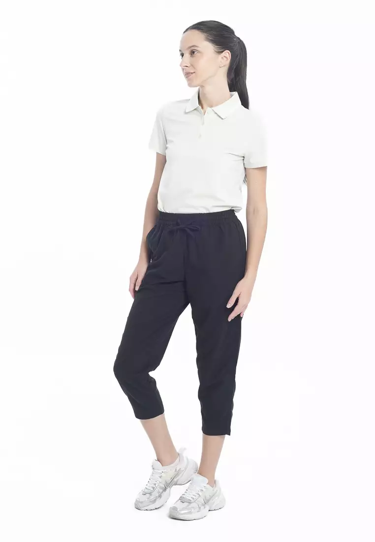 Ladies' Drawstring Pants with Linen Texture