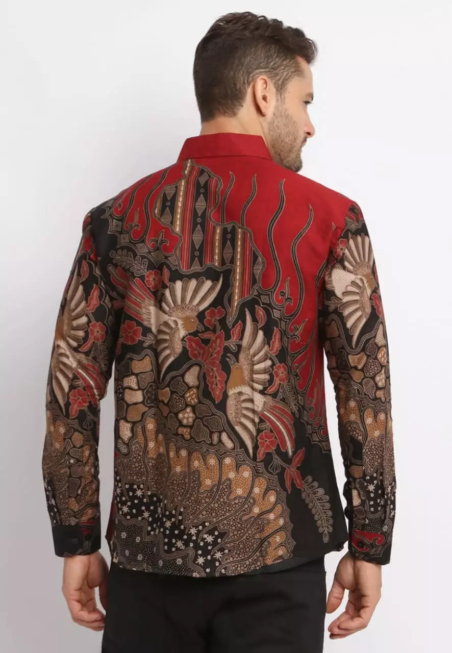 Citragada Maron Kemeja Batik Pria Premium Slimfit Modern Lengan Panjang