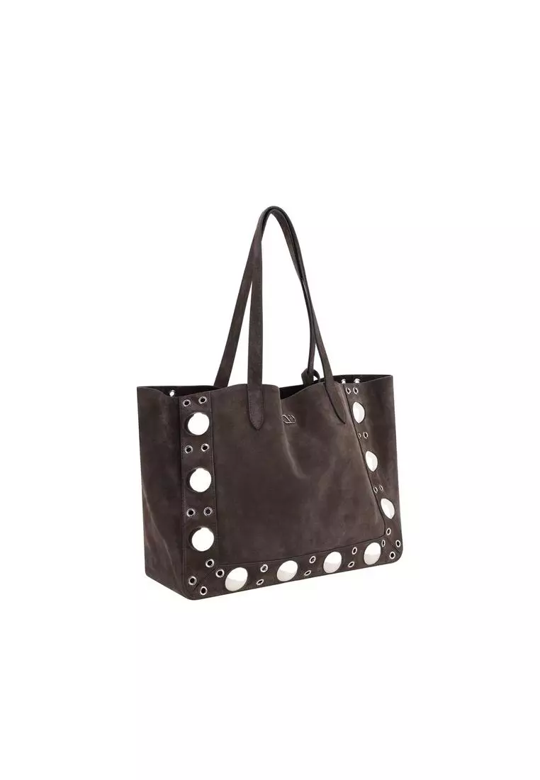 Valentino Garavani Nellcote Suede Tote Bag with VLogo and