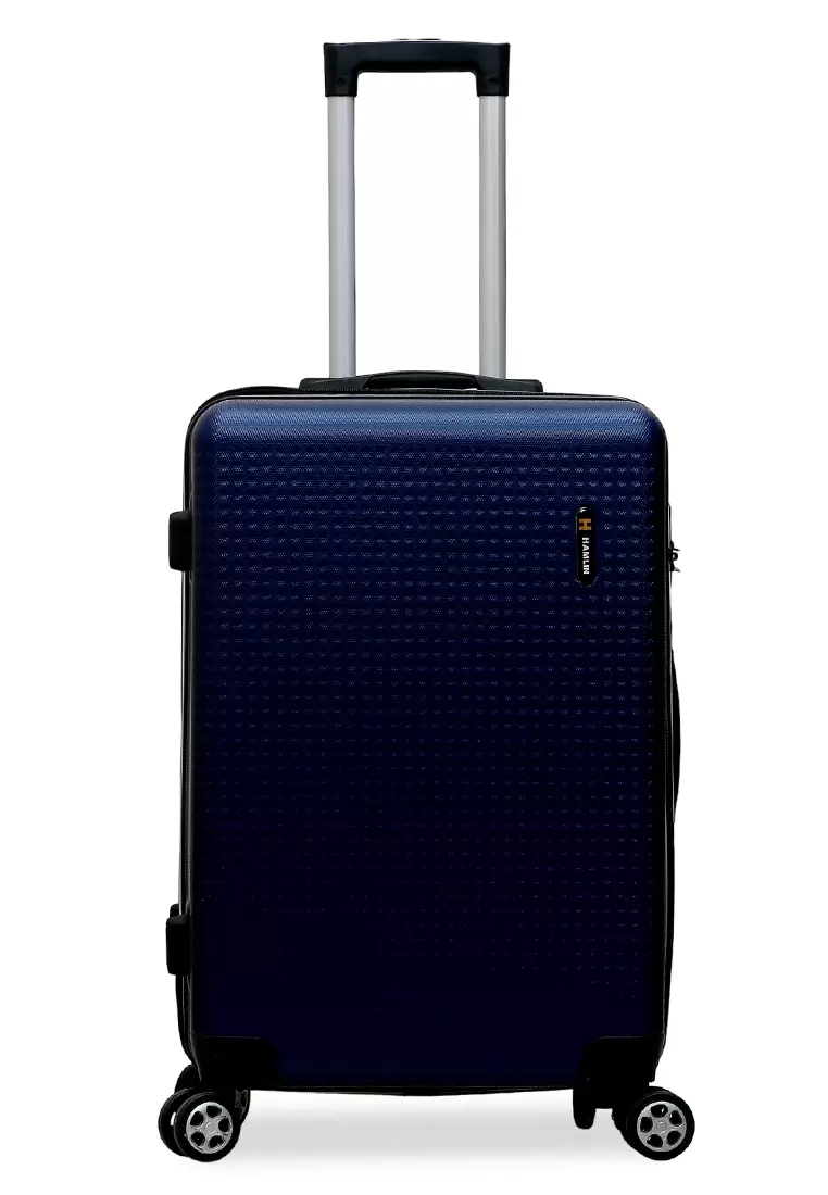 Isvara Tas Koper Hardcase One Set Unisex Large Compartment Suitcase Code Lock System Material ABS+PVC Coated ORIGINAL - Navy