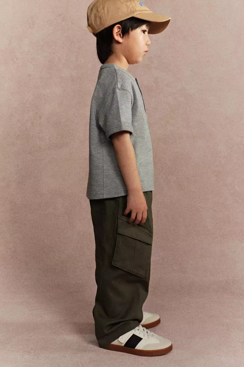 Cotton twill cargo trousers