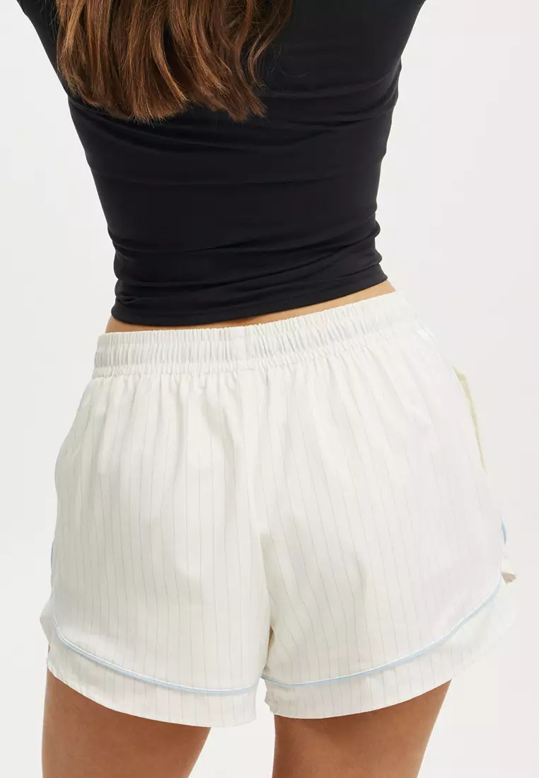 Woven Curved Hem Shorts