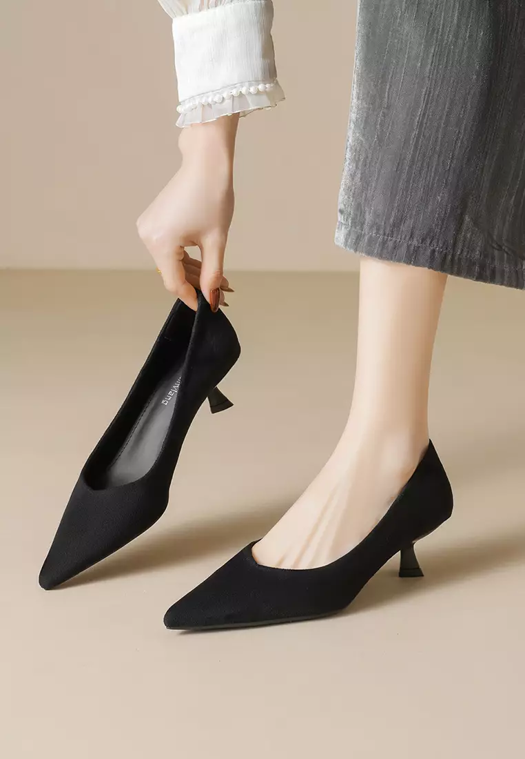 4.5CM Pointed Kitten Heel Pumps WW739-1
