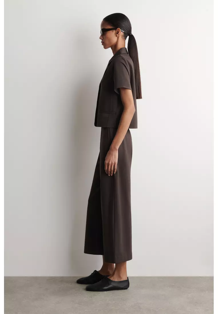 TWILL-JERSEY STRAIGHT-LEG CULOTTES