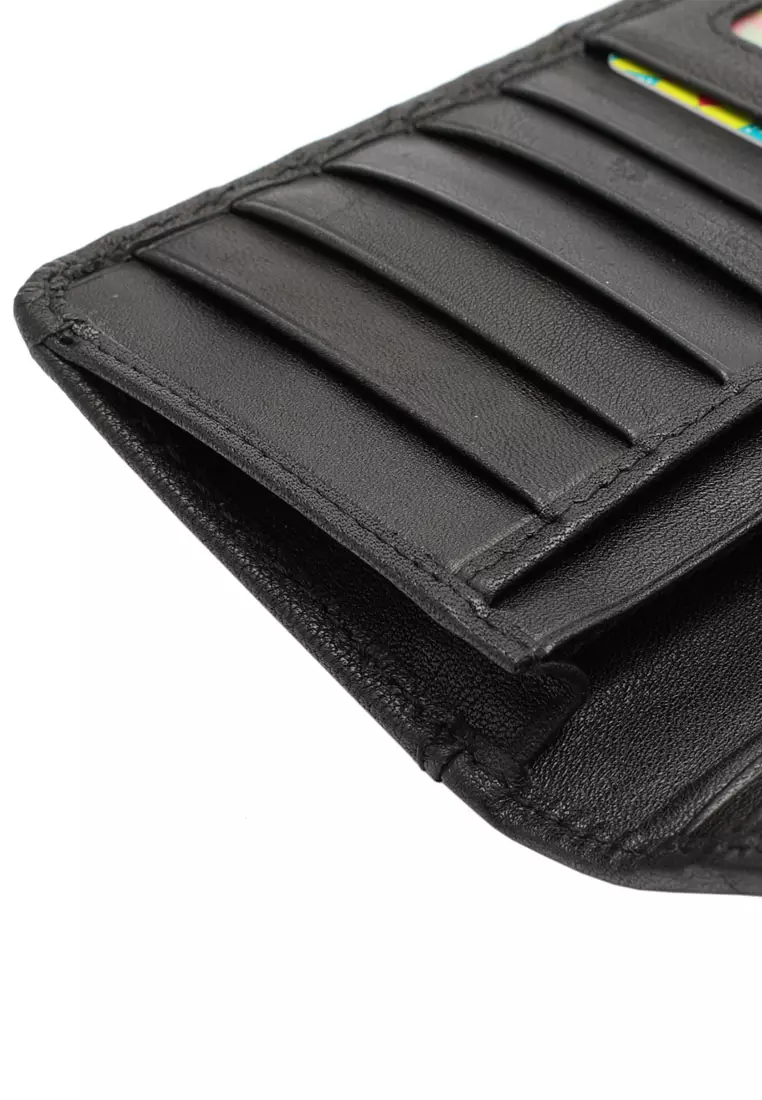 Men's RFID Blocking Bi Fold Long Wallet - Black