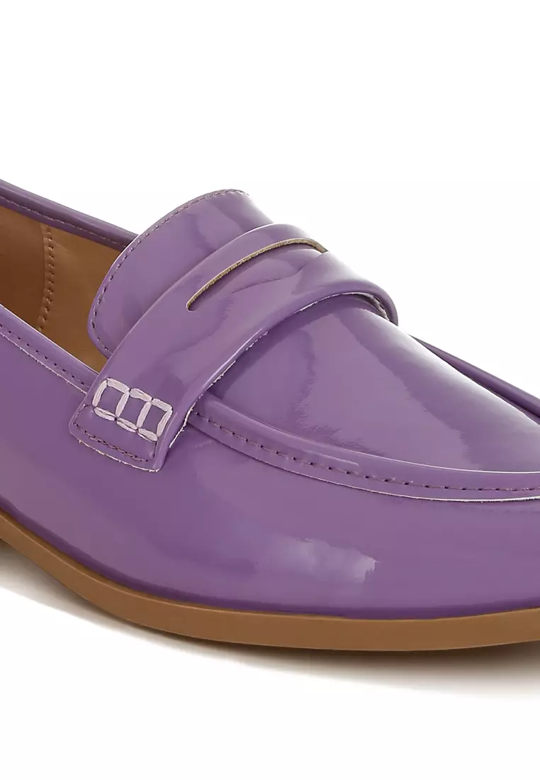 Sepatu Detail Tali Penny dalam Warna Lilac