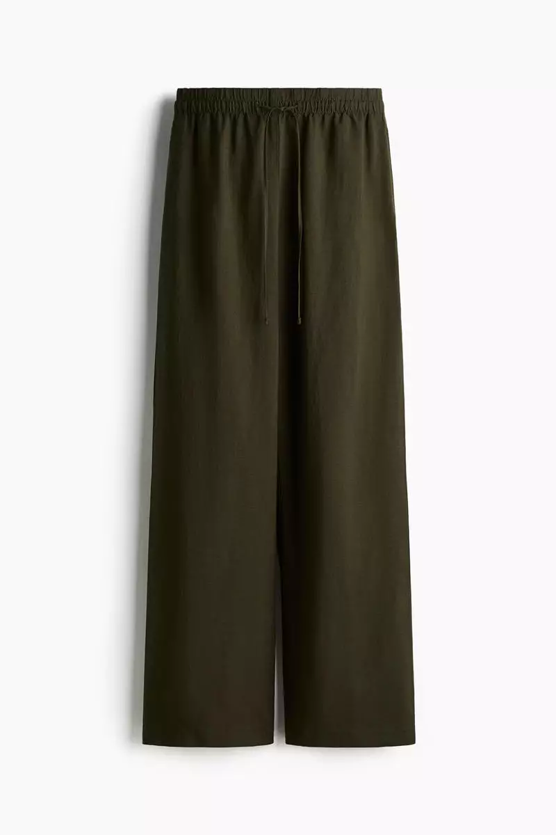 Linen-blend trousers