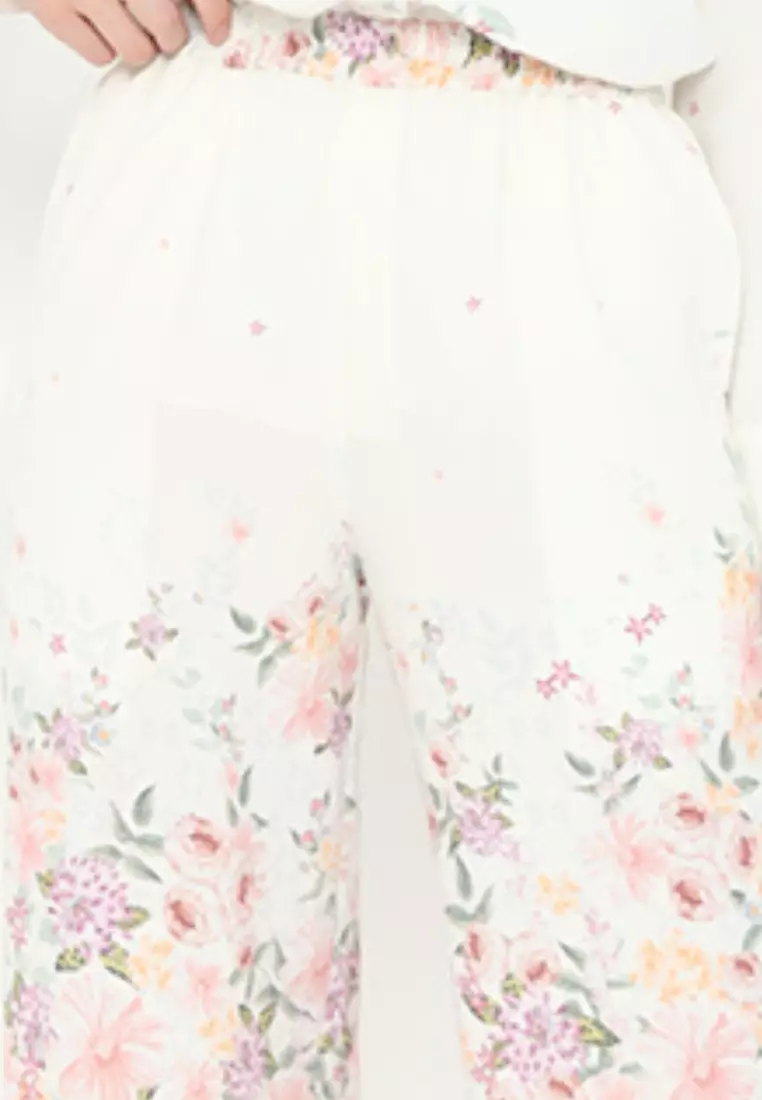 Jardin Floral Cullote In Cream By Brilliant Girl Warna CREAM
