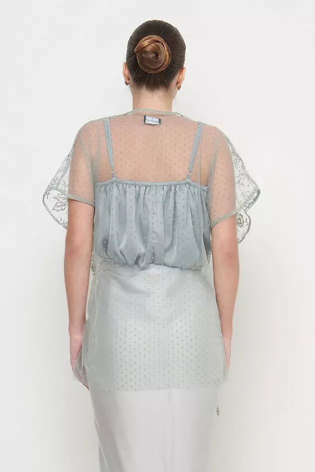 Finola Top in Greyish Green