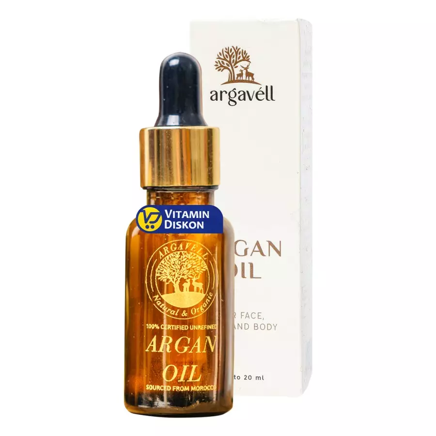 Argavell Certified Organic Argan Oil - sourced from Morocco - 20ml