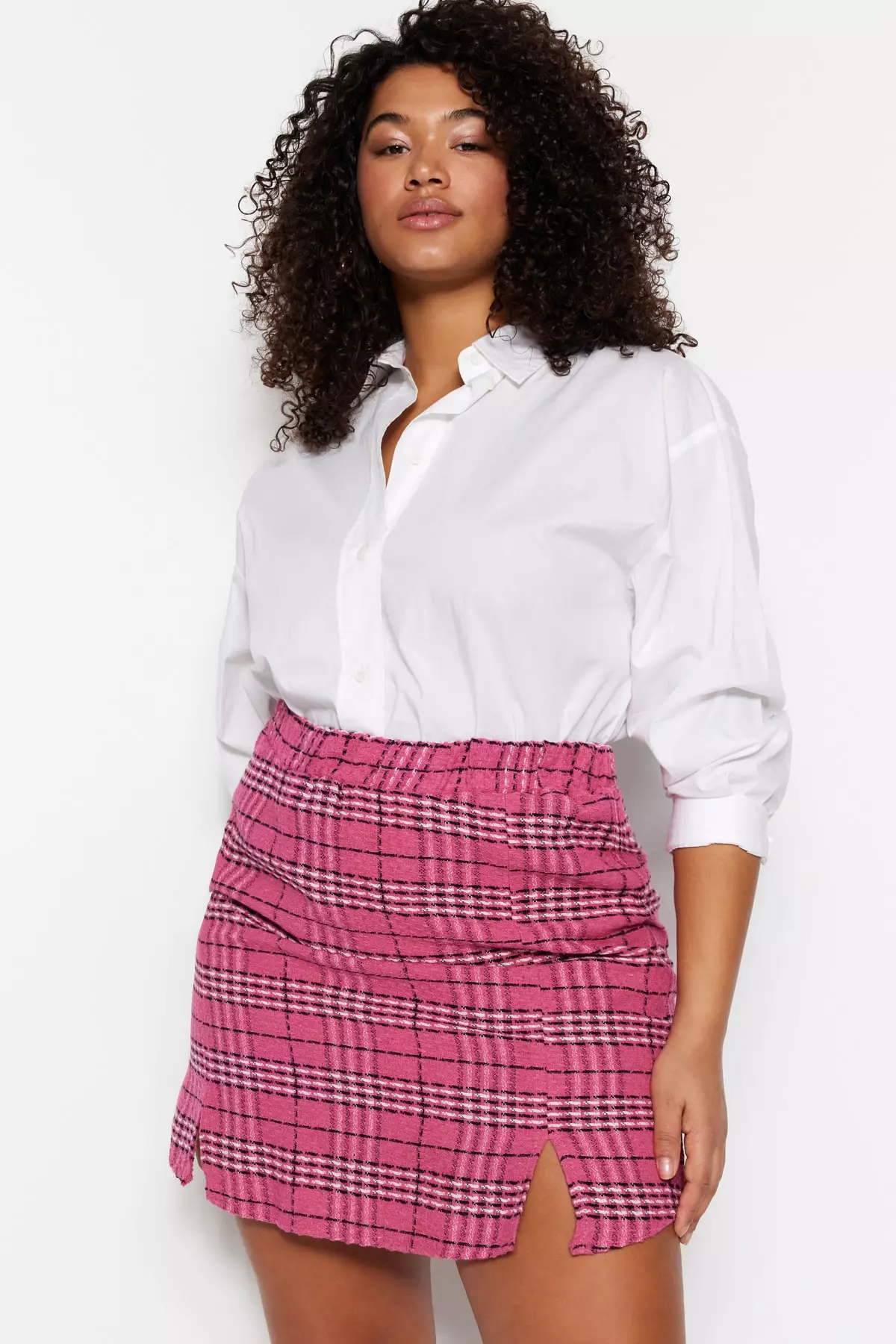 Plus size deals long tweed skirt