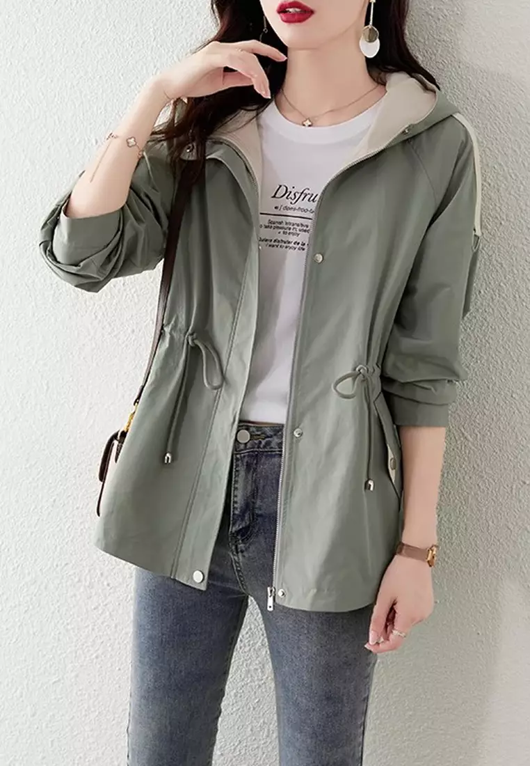 Hooded Wind Jacket Trench Coat