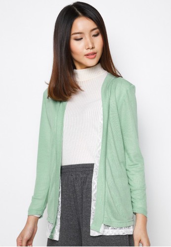 Double Layer Lace Mint Cardigan