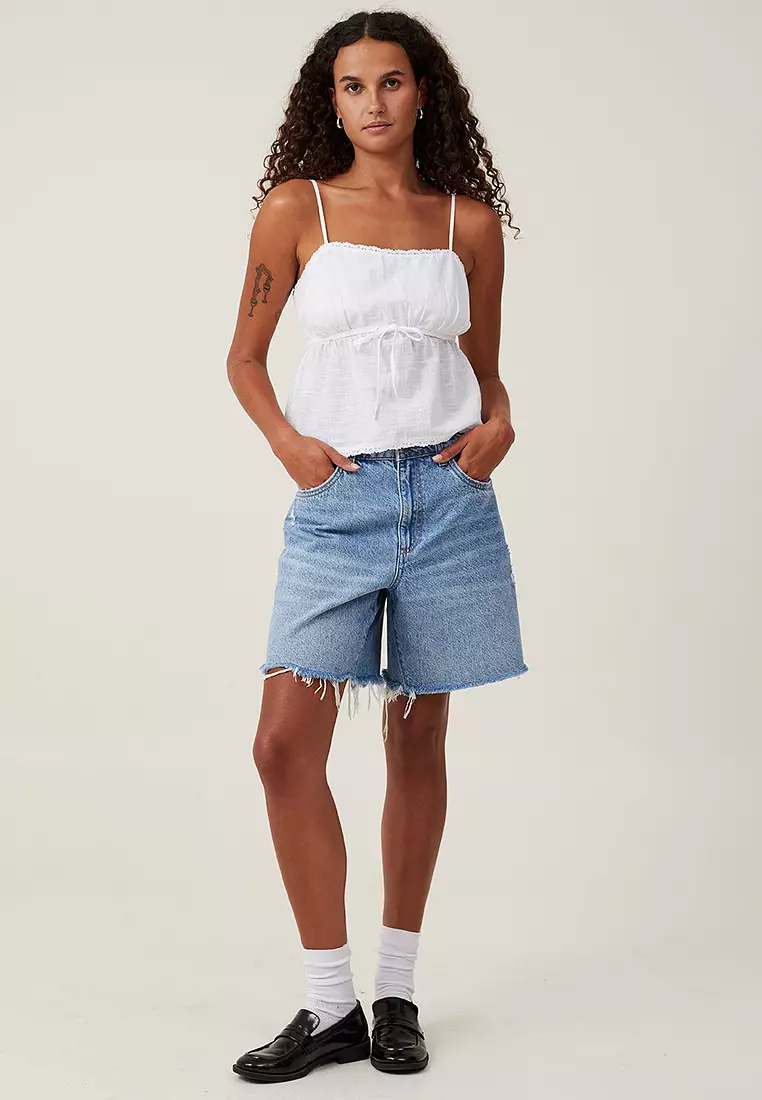 Lace Straight Neck Cami Top