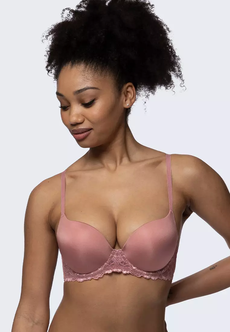 GRACING Non-Wired Push up bra, Laces effect (size 34B)