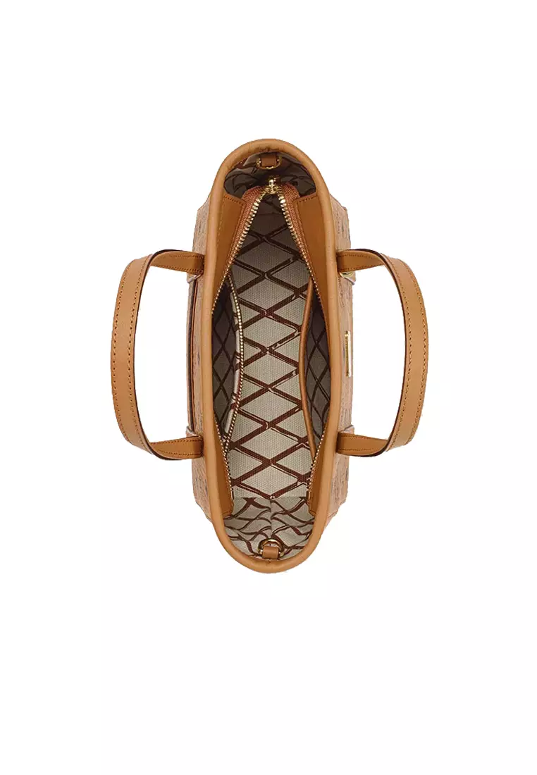 Mini Toni Top-Zip Shopper In Visetos Cognac MWPEAMT06CO001