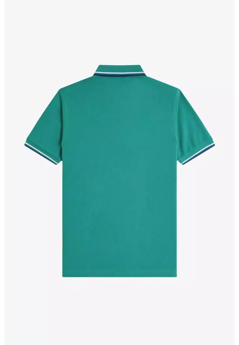 Fred Perry M3600 Twin Tipped Fred Perry Shirt (Deep Mint / Snow White / Soho Eclipse)