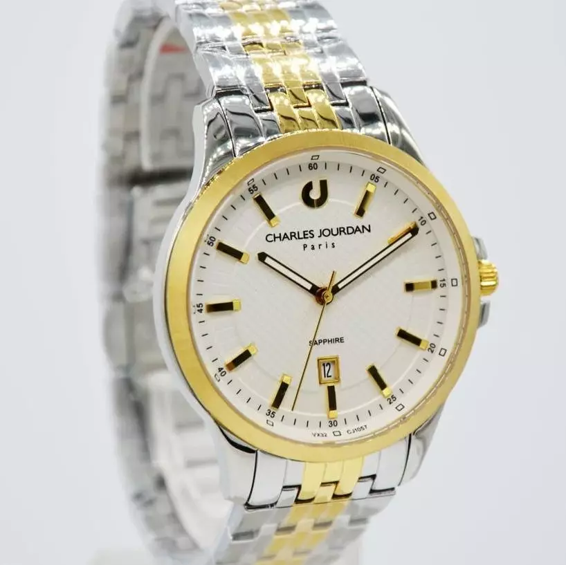 Charles Jourdan CJ1057-1112 Silver Kombinasi Gold Cowok