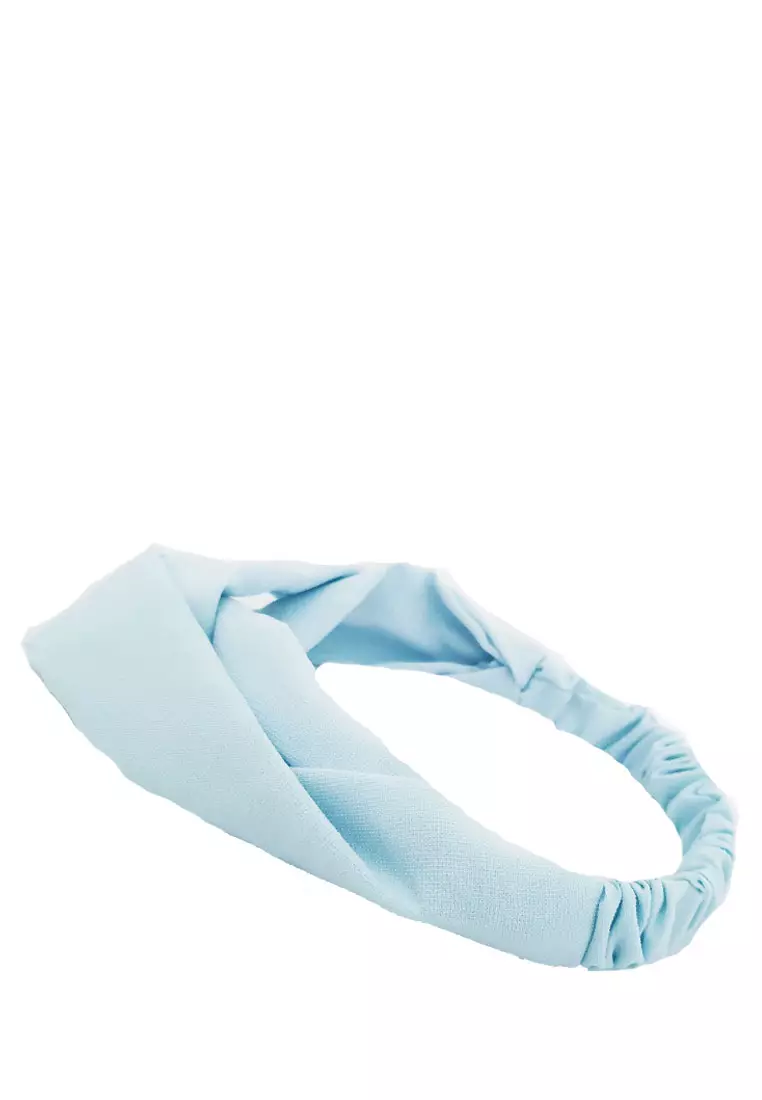 Twisted Headband Plain Baby Blue