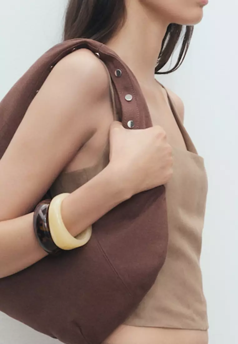 Linen-Blend Cross-Back Top