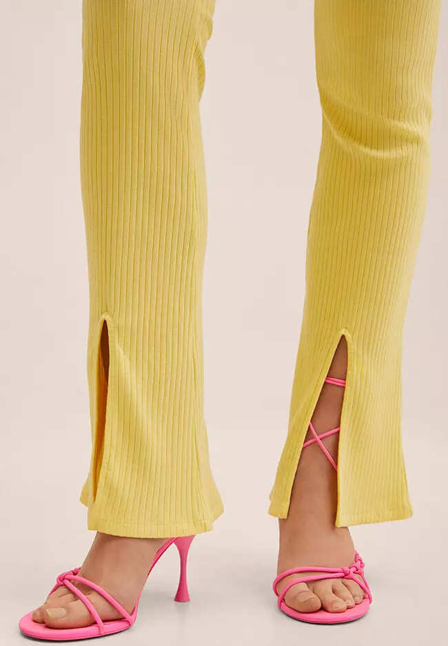 Side Slit Knit Trousers