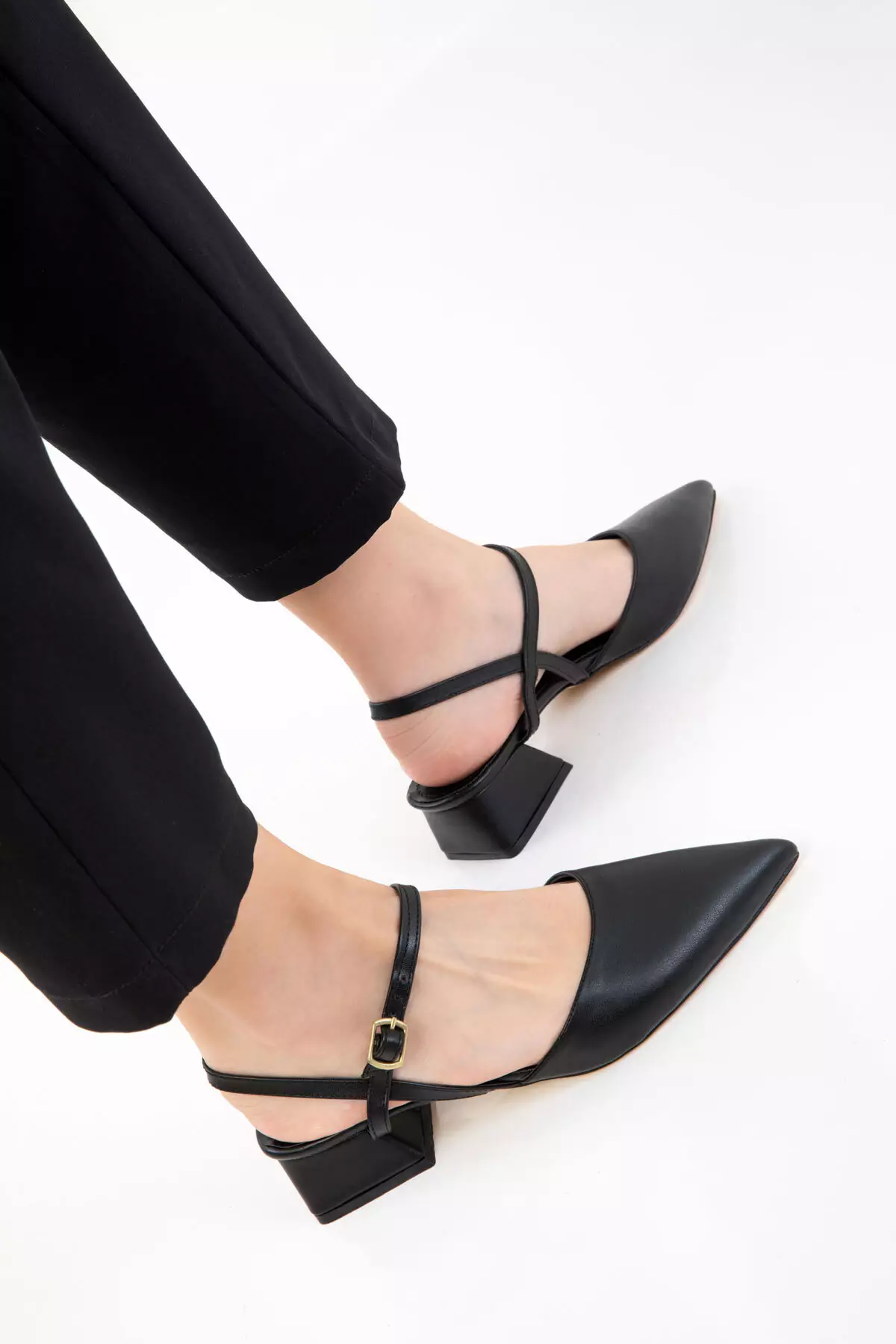 Black Women's Classic Heeled Shoes 20655