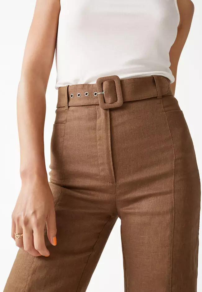 Flared Linen Trousers
