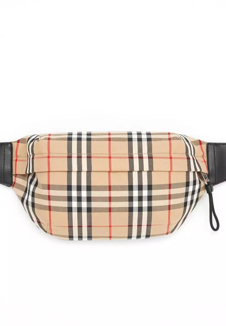 Medium Vintage Check Waist Bag for Unisex in Archive Beige