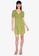 ZALORA BASICS green Puff Sleeve V Neck Mini Dress 7867CAA91466E0GS_4
