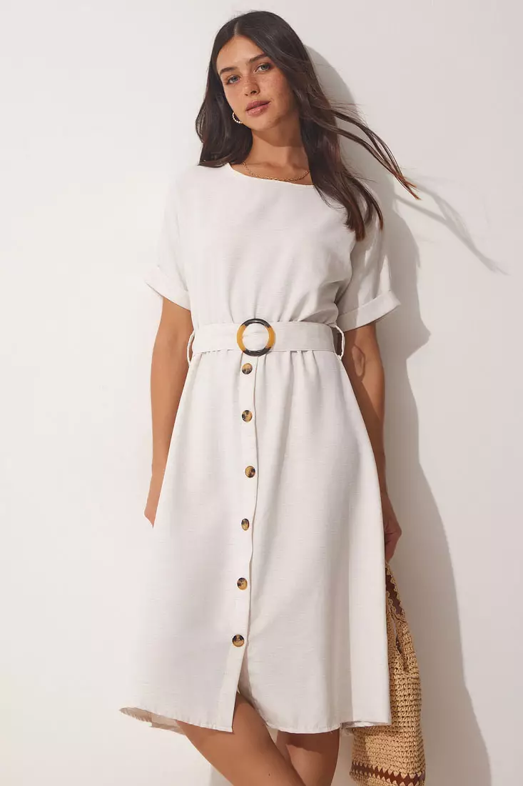 Summer Dress with Straps and Flowers