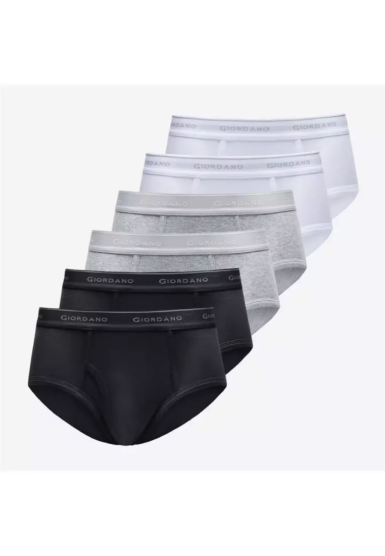 Men's Cotton Plain Classic Briefs (6-Pieces) 01176114