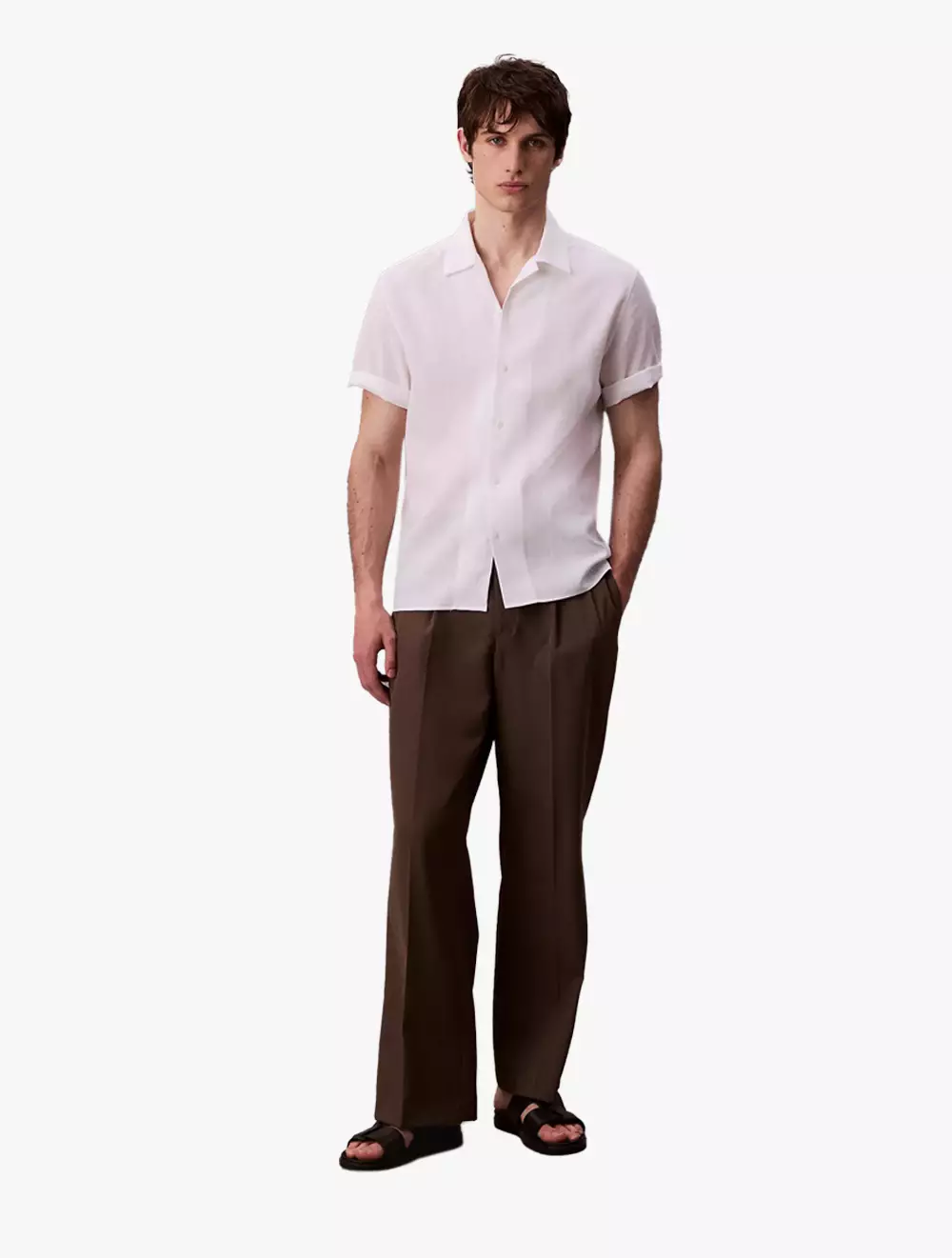 Calvin Klein - Short Sleeve Traveler Linen Camp Easy Shirt