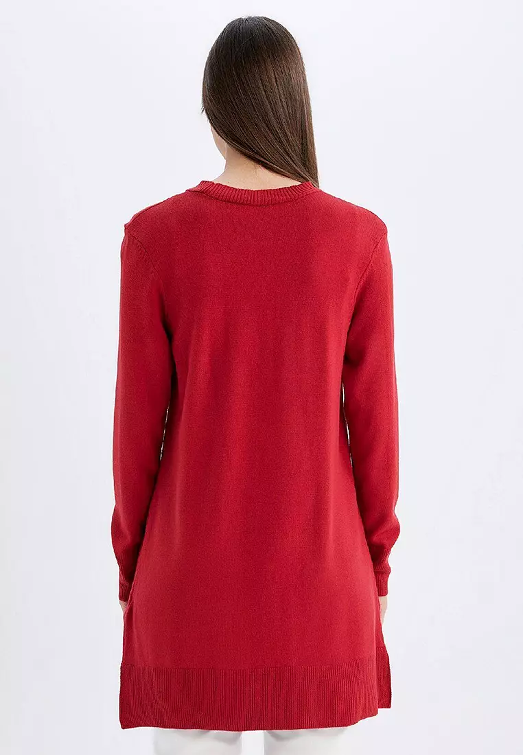 Modest Crew Neck Knit Tunic Top